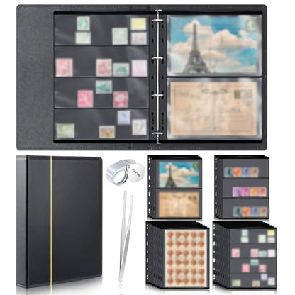 Stamp Collecting Album Binder Kit for Collectors (20 Count)