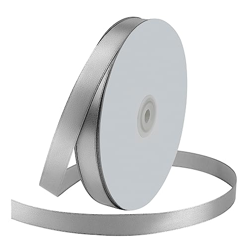 5 8" x 100 Yards Silvery Satin Ribbon Crafts Gift Wrapping (300 Foot)