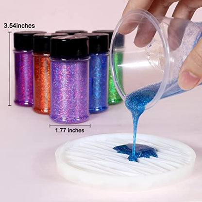 Holographic Ultra Fine Blue Glitter Powder Metallic Resin Glitter