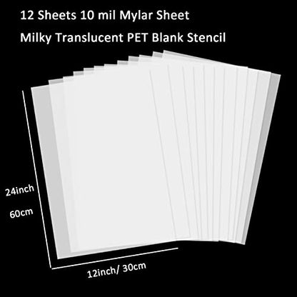12 Pcs 10 Mil 12 x 24 inch Blank Stencil Sheet