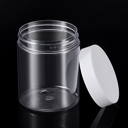 12 Pack 10 oz Plastic Container Jars with Lids Round Clear Travel Cosmetic Container Jars for Toiletries (120 Count)