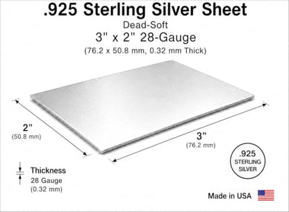 3"x2" Solid Sterling