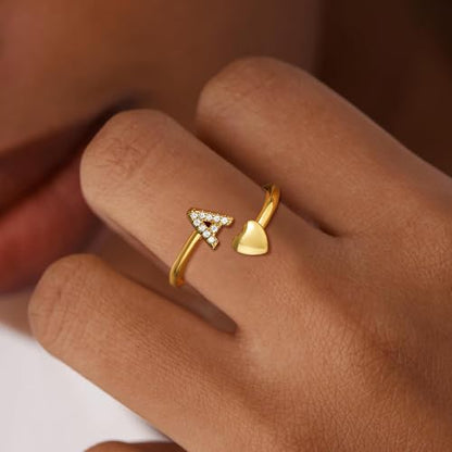 Gold Initial Rings for Women Non Tarnish