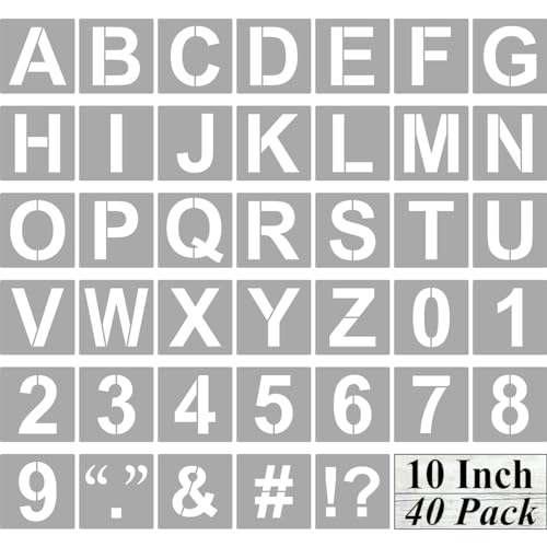 Alphabet Letter and Number Stencils 10 Inch