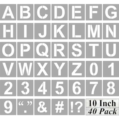 Alphabet Letter and Number Stencils 10 Inch