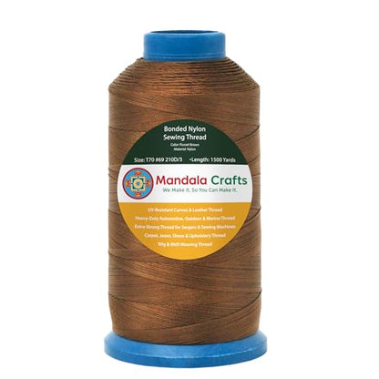 Size 69 210D T70 Russet Brown Bonded Nylon Thread (4500 Foot)