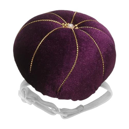 Wrist Pin Cushion Wristband Sewing Pincushion Polyester Pin Holder Wearable Pumpkin Shaped Needles Wristband for Sewing Quilting Needlework DIY Crafts