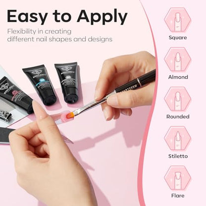 Poly Nail Gel Kit 6 Colors with 48W UV