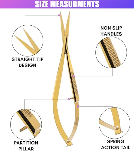 Cross Edge 5 Inch Straight Tip Spring Scissors