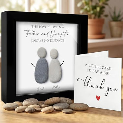 Personalized Father and Daughter Pebble Art Frame