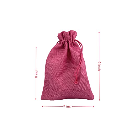 Pack of 25 Burlap Gift Bags with Drawstring Linen Jewelry Pouches Wedding Hessian Jute Bags for Birthday and Treat Pouches Party Wedding Favors Gift
