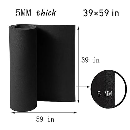 5mm EVA Foam Sheets Roll 39x59in Black for Cosplay DIY 90kg