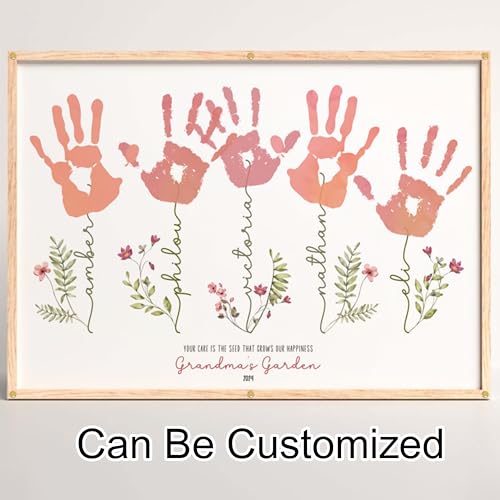 Mother's Day Handprint Art Personalized Grandma's Garden Crafts For Grandma From Kids