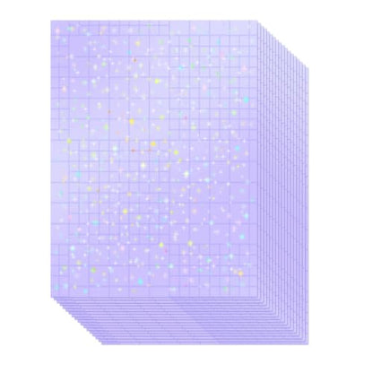 36 Sheets Holographic Sticker Paper Transparent Holographic Laminate Sheets (36 Count)