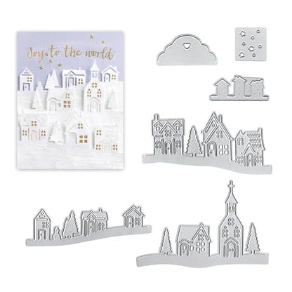 Village House Castle Metal Cutting Dies Stencil Template Molds