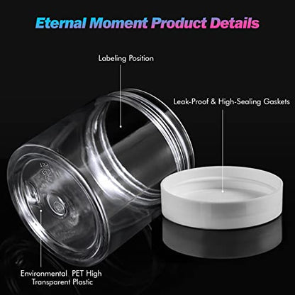 36 Pack 4 OZ Plastic Jars Clear Cosmetic Container with Lids