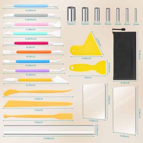 25 Pcs Polymer Clay Sculpting Tools Kit for Adults