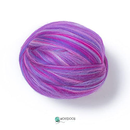 Multi Colored Natural Wool roving