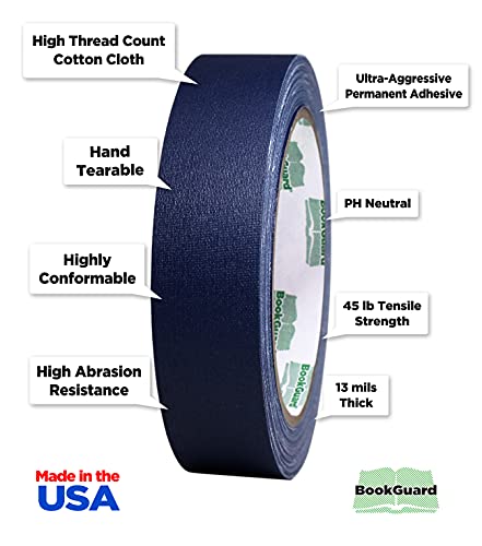 1 Inch Blue Book Repair Cloth Tape 15 Yard Roll