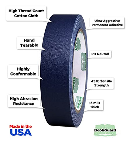 1 Inch Blue Book Repair Cloth Tape 15 Yard Roll