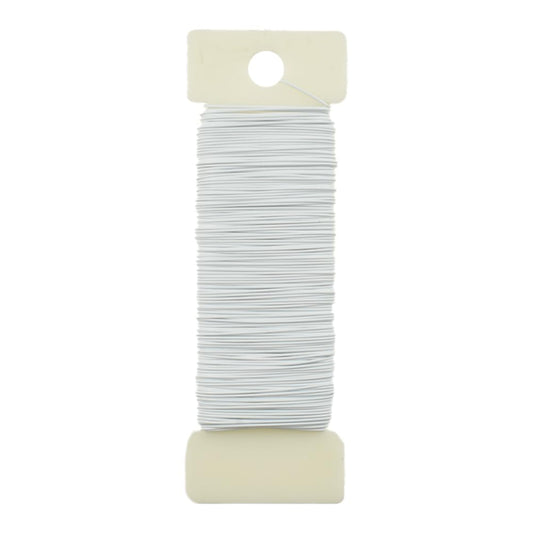 HAHIYO 26Gauge White Metal Floral Wire - 1 Roll, 38 Yards (115 Feet) - Flexible Paddle Wire for Crafts, Christmas Wreaths, Tree & Flower Arrangement