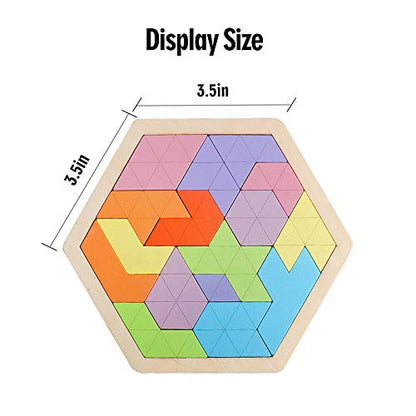 Wooden Hexagon Tangram Puzzle (14 Count)