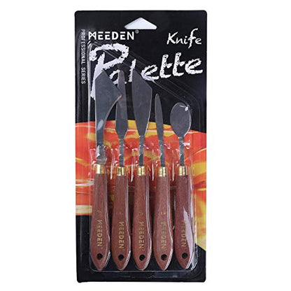 5 Pieces Painting Knife Set Versatile Stainless Steel Spatula Palette Knife Oil Painting Accessories Mixing Scraper for Oil (5 Count)