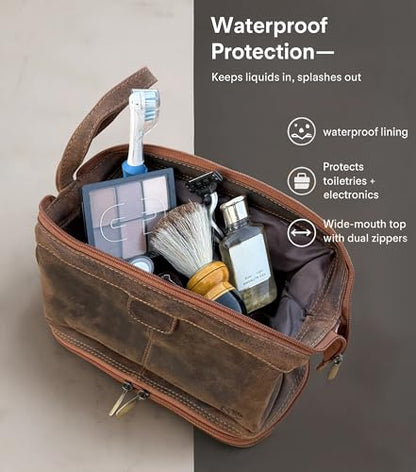 Leather Toiletry Bag for Men