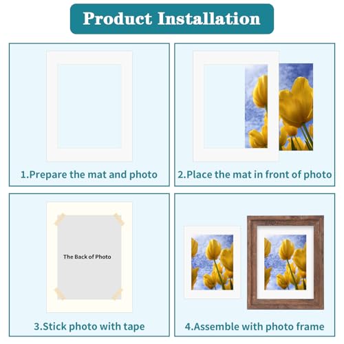 11x14 White Picture Mats with Core Bevel Cut Frame Mattes for 8.5x11 Pictures