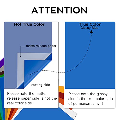 Glossy Blue Permanent Vinyl 12 Pack 12"x12" Compatible with Cricut
