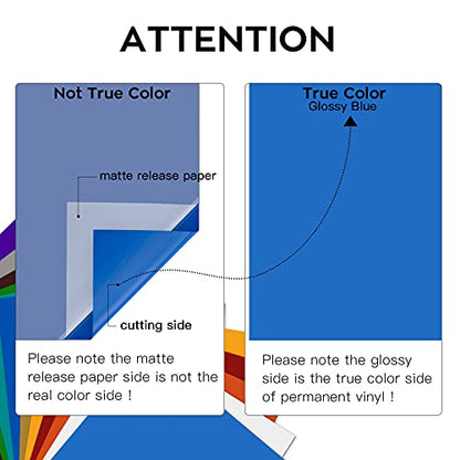 Glossy Blue Permanent Vinyl 12 Pack 12"x12" Compatible with Cricut
