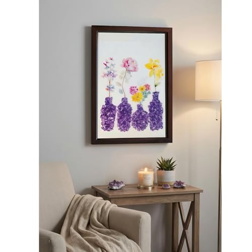 DIY Real Amethyst Crystal Mosaic Kit Vase Art for Home Decor Gift