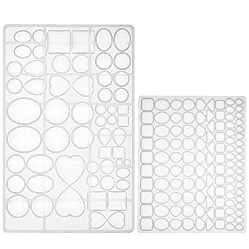 Cabochon Gem Silicone Mold 2 Trays for Resin Casting Jewelry Making (176 Count)