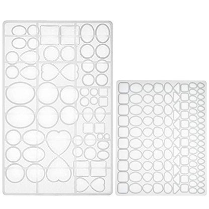 Cabochon Gem Silicone Mold 2 Trays for Resin Casting Jewelry Making (176 Count)