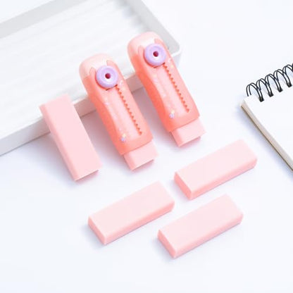 2+4 Pack Rubber Erasers Sliding Retractable Eraser (6 Count)