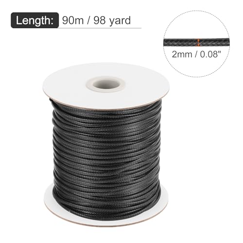 Waxed Cord 2mm Waxed Polyester Cord 98 Yard Wax String for Bracelet Making