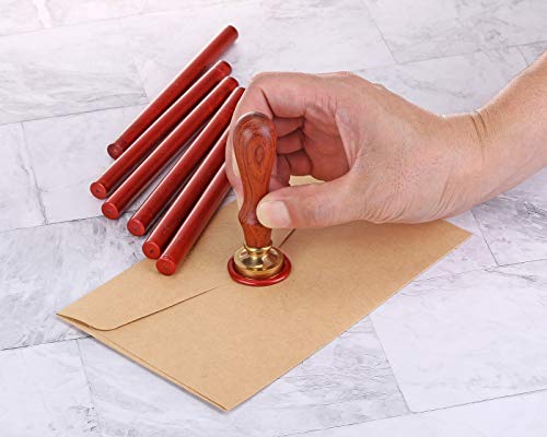 15Pcs Retro Wine Red Glue Gun Sealing Wax Sticks for Wax Seal Stamp (15 Count)