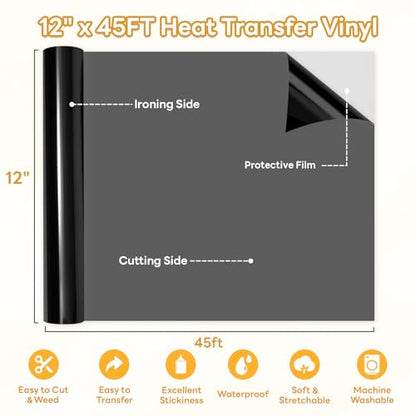 Black Heat Transfer Vinyl