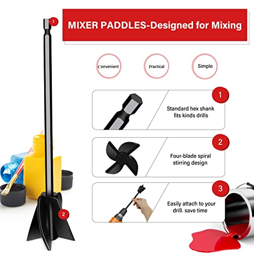 4 Pcs Resin Mixer Paddles for Resin Drill