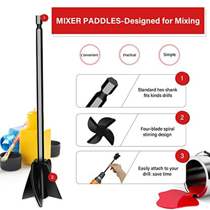 4 Pcs Resin Mixer Paddles for Resin Drill