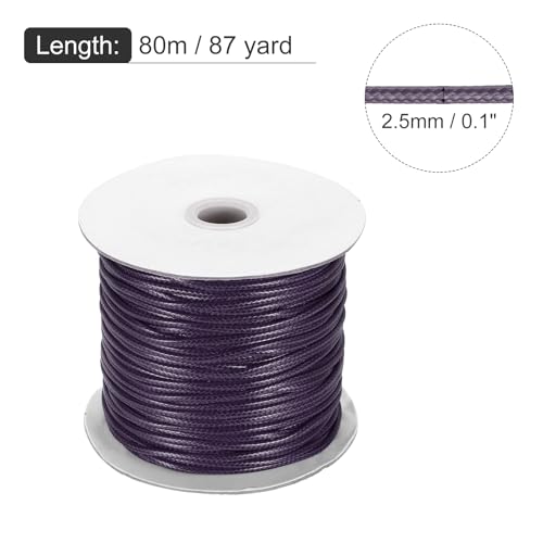 Waxed Cord 2.5mm Waxed Polyester Cord 87 Yard Wax String for Bracelet Making