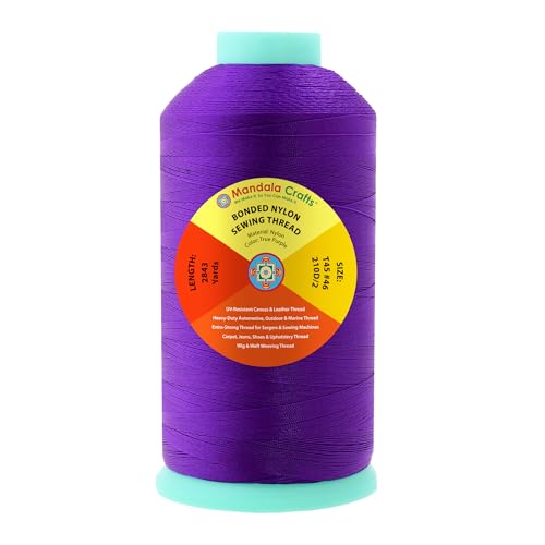 Size 46 210D T45 True Purple Bonded Nylon Thread (8529 Foot)
