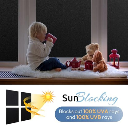 Blackout Window Film Room Darkening Light Blocking 11.8" x 157.4"