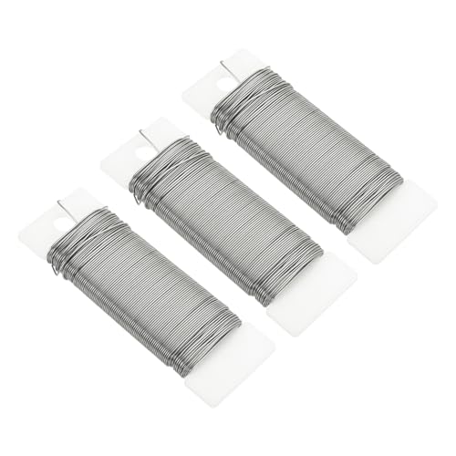114 Yards 345 Feet Metal Floral Wire 21 Gauge Silver Tone Flexible Paddle Thin Floral Wires for Craft (3 Count)
