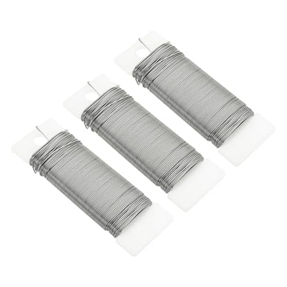 114 Yards 345 Feet Metal Floral Wire 21 Gauge Silver Tone Flexible Paddle Thin Floral Wires for Craft (3 Count)