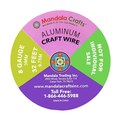 8 GA Turquoise Pink Assorted Anodized Aluminum Craft Wire
