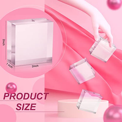 8 Pcs Acrylic Display Block Clear Cube 2 x 2 x 1 Inch