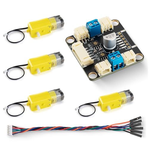 Motor Driver Kit with Dual RZ7899 Chip Board + 4 DC Motors + PH2.0 to Dupont Cable (4 Count)