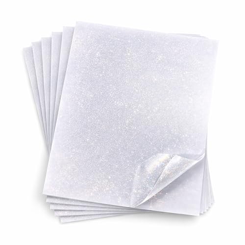 25 Sheets Sandy Glitter Clear Laminate Sheets Self Adhesive Glitter Paper (25 Count)
