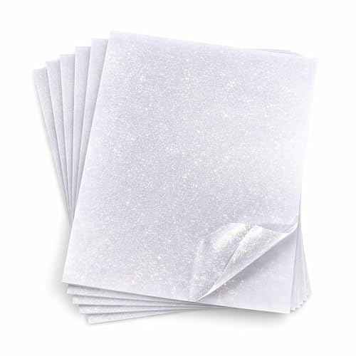 25 Sheets Sandy Glitter Clear Laminate Sheets Self Adhesive Glitter Paper (25 Count)
